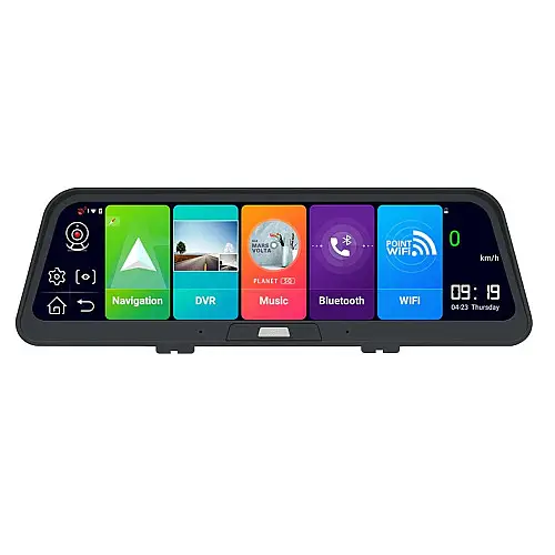 Відеореєстратор на торпеду RIAS DVR E98 10" IPS 4G GPS з двома камерами 2/32 Gb Android 8.1 Black (3_01143)