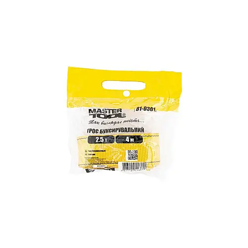 Трос буксировочний MASTERTOOL 2.5 т 4 м 50 мм 81-0301