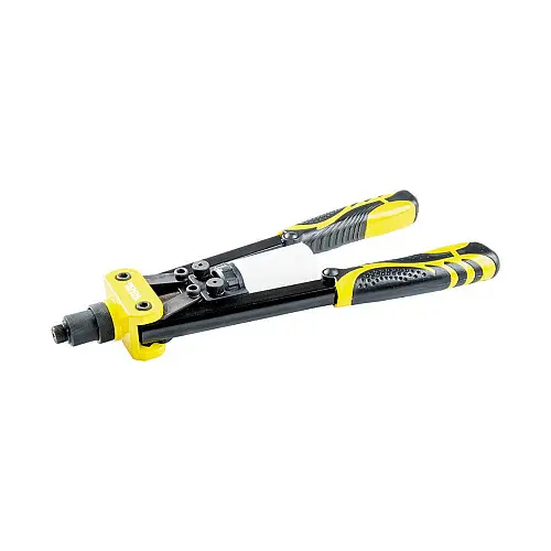 Пістолет для заклепок дворукий MASTERTOOL ПРОФІ 320 мм CrMo Чорний та Жовтий (21-0711)