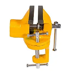 Тиски слесарні поворотні MASTERTOOL 50 мм Yellow (07-0201)