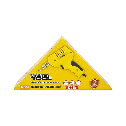 Паяльник импульсный с трансформатором MASTERTOOL 175 Вт/220–240 V/50 Hz 0–400°С LED Yellow and Black (44-0001)