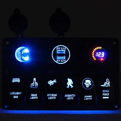 Блок перемикачів HeadLight синя підсвітка 12В