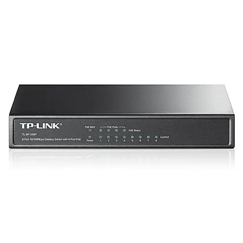 Комутатор TP-Link TL-SF1008P (4xFE, 4xPoE, Макс PoE 57W)