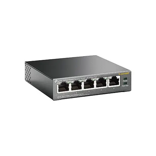 Комутатор TP-Link TL-SG1005P 1хGE 4xGE PoE макс 53W