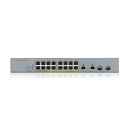 Комутатор ZYXEL GS1350-18HP (16xGE PoE, L2, 2xRJ-45/SFP, PoE 250W, метал)