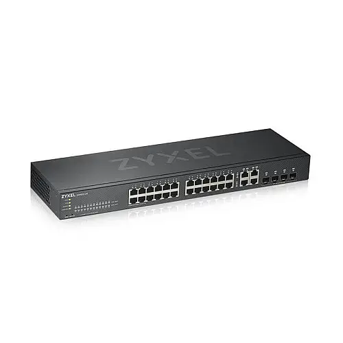 Комутатор ZYXEL GS1920-24HPv2 (GS192024HPV2-EU0101F) (24xGE PoE, 4xGE/SFP, Smart, NebulaFlex, Макс PoE 375W)