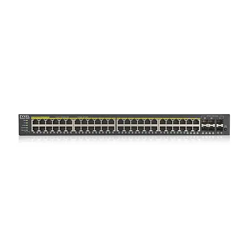 Комутатор ZYXEL GS1920-48HPv2 (4xGE, 4xGE/SFP, 2хSFP, 48хGE PoE, Max PoE 375W, Smart, NebulaFlex)