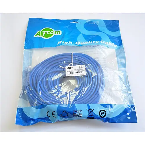 Патч-корд литой UTP Atcom RJ45 Cat.5e 30м синий