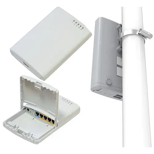 Маршрутизатор MikroTik PowerBox (RB750P-PBr2) (650MHz/64Mb, 5х100Мбіт, PoE out, вуличний)
