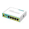 Маршрутизатор MikroTik RouterBOARD RB750UPr2 hEX PoE lite (650МГц/64Мб, 1xUSB, 5х100Мбіт, PoE in, PoE out) (RB750UPr2)