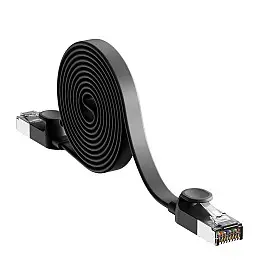 Патч-корд Baseus сетевой кабель Ethernet Cat6 RJ 45 Gigabit Network PCWL-E01 8м плоский Черный