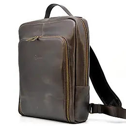 Діловий шкіряний рюкзак для ноутбука 14" TC-1239-4lx TARWA Коричневий