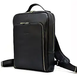 Кожаний рюкзак для ноутбука 14" TARWA TA-1239-4lx преміум 27.5 × 37 × 8 Чорний