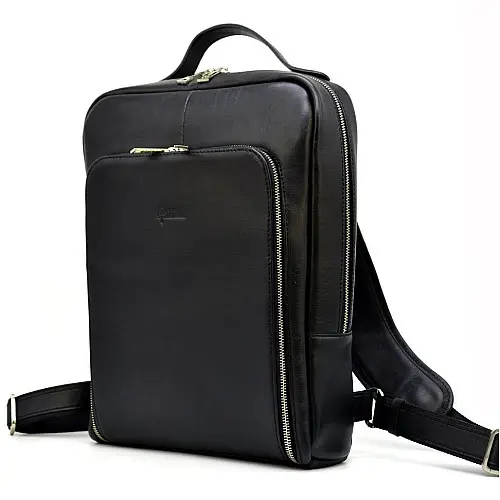 Кожаний рюкзак для ноутбука 14" TARWA TA-1239-4lx преміум 27.5 × 37 × 8 Чорний
