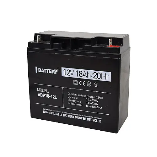 Акумулятор 12В 18 Ач для ІБП I-Battery ABP18-12L