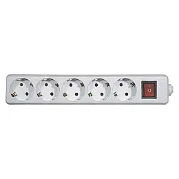 Колодка подовжувача Emos (P1520) з вимикачем 5 розеток White
