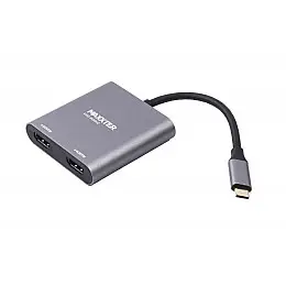 Адаптер-переходник Maxxter 2хHDMI USB Type-C V 2.0 F/M 0.1 м Grey (V-CM-2HDMI)