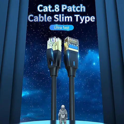 Патч-корд Vention CAT 8 SFTP Ethernet Slim Type 3 м Black IKIBI