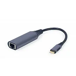 Адаптер Cablexpert USB Type-C RJ-45 M/F 0.15 м Чорний (A-USB3C-LAN-01)