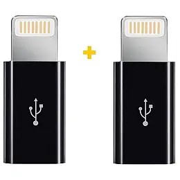 Адаптер XoKo AC-030 micro USB Lightning F/M 2шт Чорний (XK-AC030-BK2)