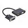 Адаптер Cablexpert VGA HDMI+VGA M/F 0.15 м Чорний (A-VGA-HDMI-02)