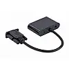 Адаптер Cablexpert VGA HDMI+VGA M/F 0.15 м Чорний (A-VGA-HDMI-02)
