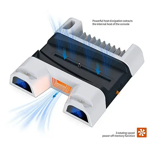 Мультифункциональная Док-Станция DOBE для Playstation 5 с LED зарядкой для 2-х геймпадов PS5 Dualsense (TP5-05100)