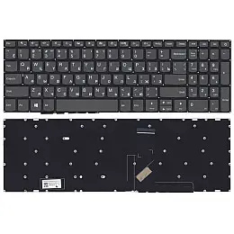 Клавіатура для ноутбука Lenovo IdeaPad 320-17IKB серая без рамки прямий Enter