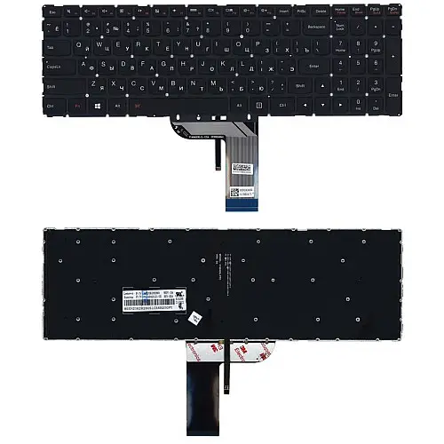 Клавіатура для ноутбука Lenovo IdeaPad 700 700-17ISK Black з підсвіткою No Frame RU High Copy