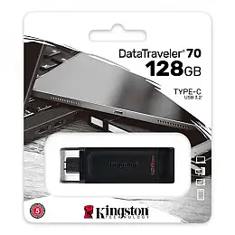 USB-накопичувач Kingston DT 70 Type-C 128Gb USB Flash Drive 3.2 128 Гб Чорний