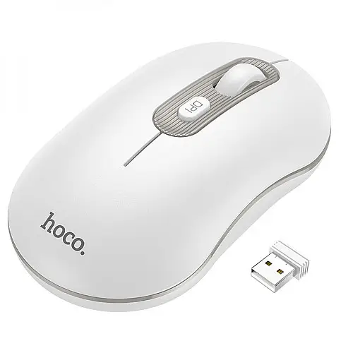 Бездротова оптична Мишка Hoco GM21 2.4G Bluetooth 4.0V 1000 - 1600 DPI Біло-Сіра