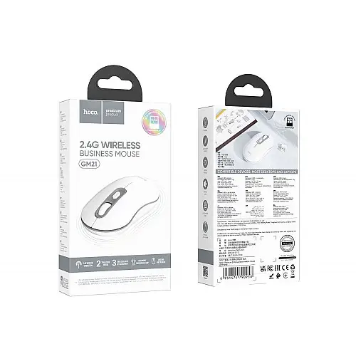 Бездротова оптична Мишка Hoco GM21 2.4G Bluetooth 4.0V 1000 - 1600 DPI Біло-Сіра