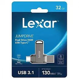 Накопичувач OTG LEXAR JumpDrive D400 USB-Type-C (USB 3.1) 32GB