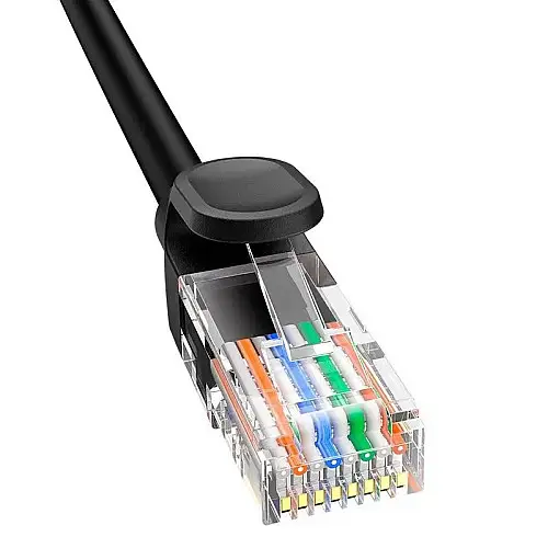 Сетевий кабель RJ45 Baseus CAT5 B00133206111-06 RJ45 круглий 8 м Black
