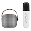 Портативна Bluetooth колонка RIAS K1 караоке + бездротовий мікрофон 5W White (3_04412)