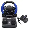 Провідний ігровий кермо RIAS Steering Wheel 4в1 з педалями та коробкою передач Black-Blue (3_04451)