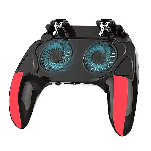 Беспроводной геймпад триггер для смартфонов Wuw H10 Dual Fan 2500mAh Черно-красный (31458_2906782)