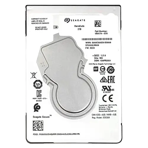 Жорсткий диск Seagate BarraCuda 2TB 5400rpm 128MB 2.5 SATA III (ST2000LM009) Відновлений