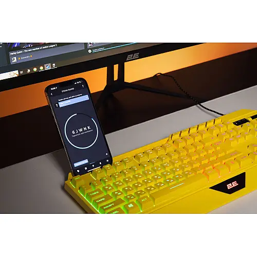Проводная клавиатура игровая 2E Gaming KG315 USB-A EN/RU RGB Желтый