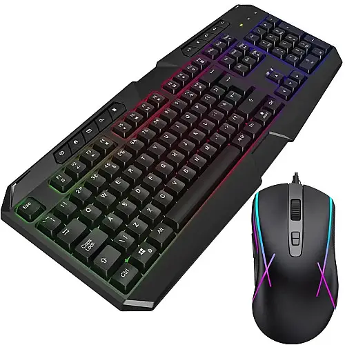Комплект клавіатура і миша UKC 9541 з RGB підсвіткою USB Black