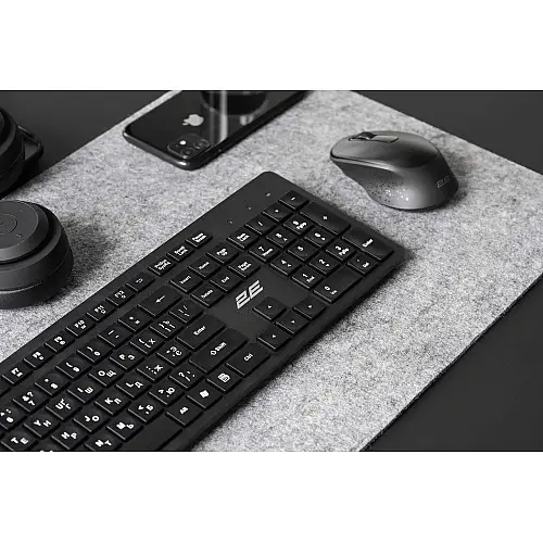 Бездротова клавіатура та миша 2E MK420 WL EN/UK/RU Чорний