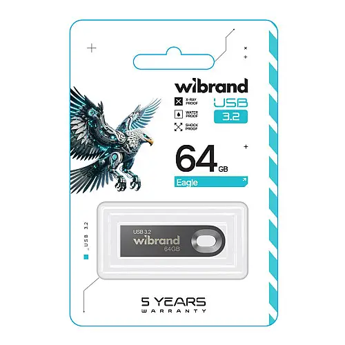 Флешка Wibrand 64 GB Eagle Gen1 USB Flash Drive 3.2 Сіра