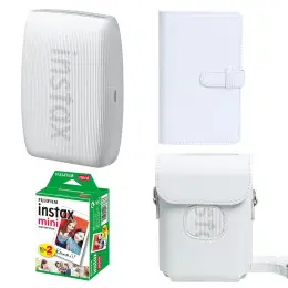 Подарочний набір фотопринтера Fujifilm Instax Mini Link 3/Фотопапір 20 шт/Чохол/Фотоальбом на 108 фото Білий
