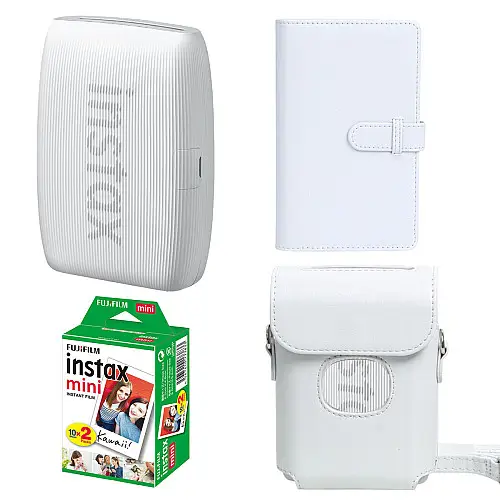 Подарочный набор фотопринтер Fujifilm Instax Mini Link 3/Фотобумага 20 шт/Чехол/Фотоальбом на 108 фото Белый