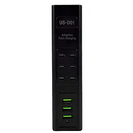 Адаптер UKC US-D01 28W 3USB 5.6A 110-265V Чорний