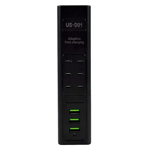 Адаптер UKC US-D01 28W 3USB 5.6A 110-265V Чорний