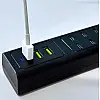 Адаптер UKC US-D01 28W 3USB 5.6A 110-265V Чорний
