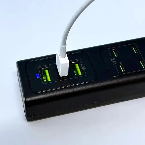Адаптер UKC US-D01 50W 3USB 110-265V Черный