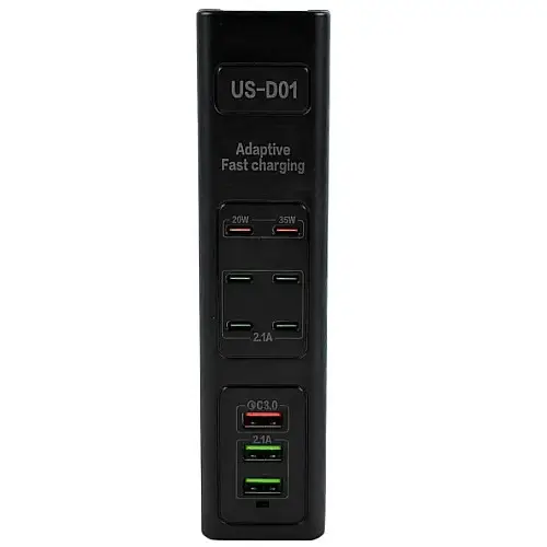 Адаптер UKC US-D01 85W 3USB 110-265V Чорний