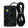 Удлинитель UA Power с USB 6 м 4 розетки 3 USB F15U Черный
